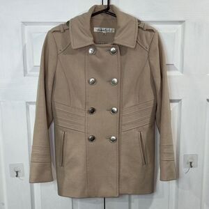 Kenneth Cole Coat Women Wool Blend Double-Breasted Peacoat